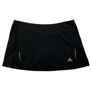ADIDAS Black Clima365 Climalite Skort Size Large Skirt Shorts Pockets Tennis Gol
